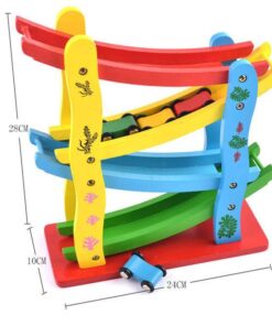 Circuit de curse cu 4 piste si 4 masinute din lemn 06.jpg