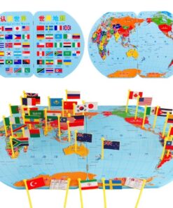 Harta Lumii din lemn cu 36 steaguri nationale 01.jpeg