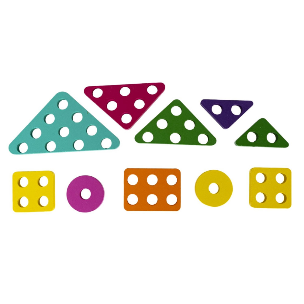 Joc Montessori de snuruit din lemn - Forme geometrice, 3 ani - imagine 6