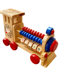 Joc aritmetic din lemn Trenulet cu operatii matematice 02.png