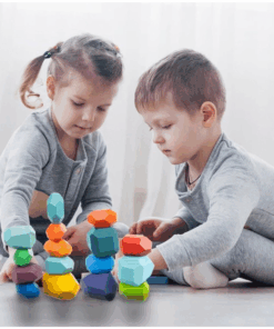 Joc creativ Montessori echilibru stivuire si culori 16 piese 09.png