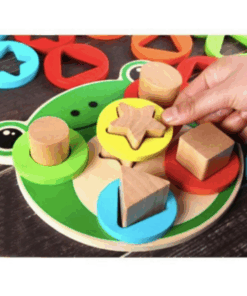 Joc de sortare din lemn Broscuta cu forme geometrice 03.png