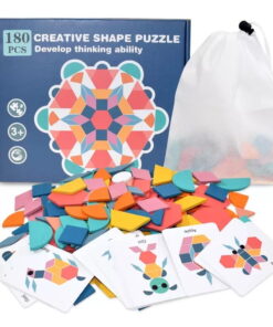 Joc educativ Tangram din lemn cu 188 piese 01.jpg