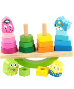 Joc educativ din lemn de sortare si echilibru cu 4 coloane Balancing Blocks 01.jpg