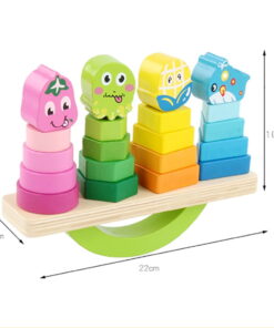 Joc educativ din lemn de sortare si echilibru cu 4 coloane Balancing Blocks 03.jpg