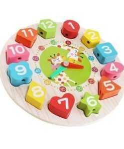 Joc multifunctional din lemn Ceas si joc de insiruit 01.jpg