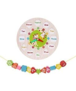 Joc multifunctional din lemn Ceas si joc de insiruit 02.jpg