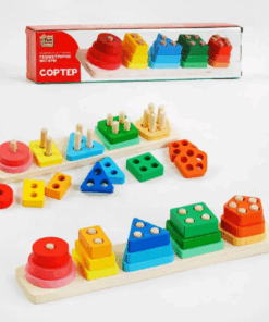 Joc sortator de forme tip Montessori 5 coloane 01.png