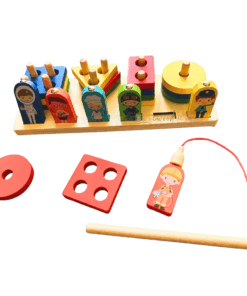 Jocul multifunctional tip Montessori, Sortator si joc de pescuit, 3 ani 01
