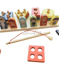Jocul multifunctional tip Montessori, Sortator si joc de pescuit, 3 ani 03