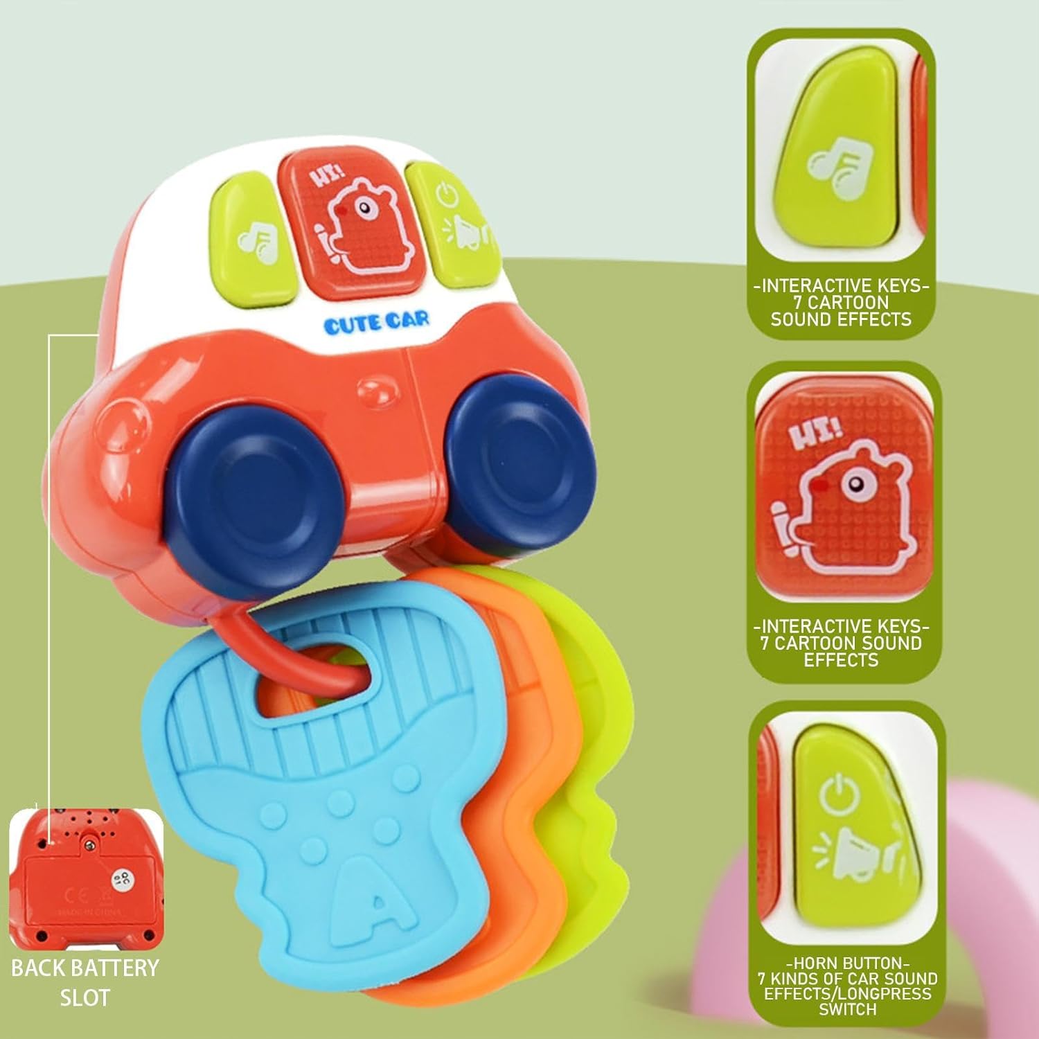 Jucarie interactiva bebelusi - Chei, 6 luni+ - imagine 6