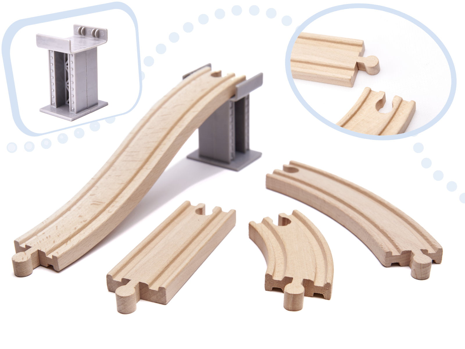 Orasel cu circuit auto si feroviar din lemn 70 piese 04.jpeg