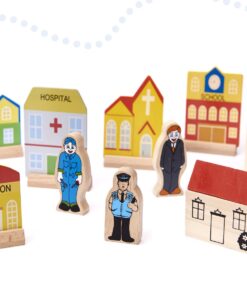 Orasel cu circuit auto si feroviar din lemn 70 piese 06.jpeg