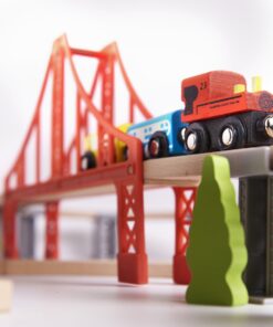 Orasel cu circuit auto si feroviar din lemn 70 piese 07.jpeg