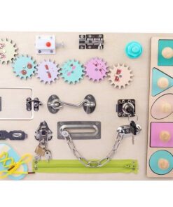 Placa senzoriala cu activitati Montessori Busy Board 01.jpg