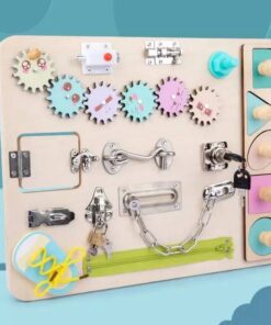 Placa senzoriala cu activitati Montessori Busy Board 02.jpg