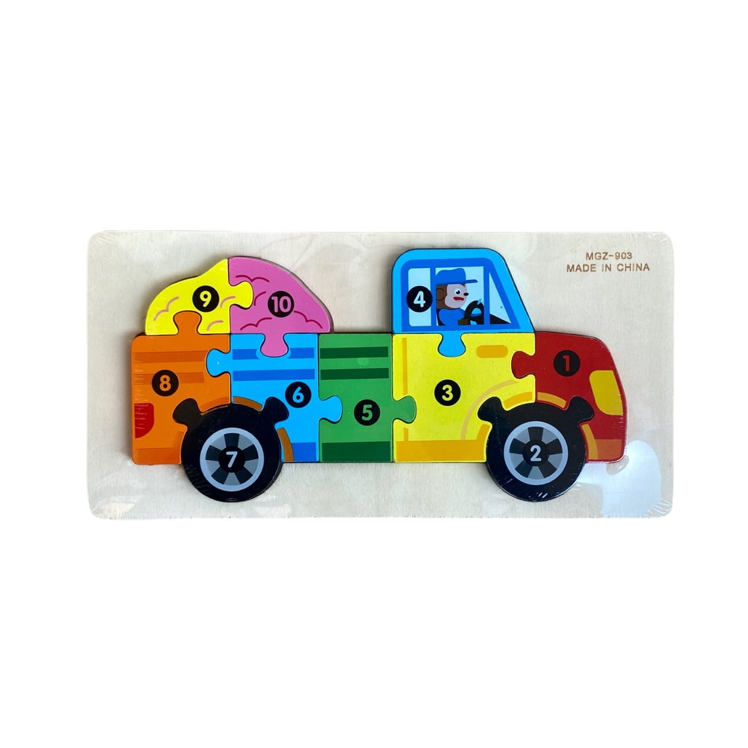 Puzzle 3D din lemn cu 10 piese Masina.jpg