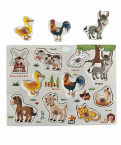 Puzzle Incastru din lemn cu Animale Domestice in limba romana 01.png