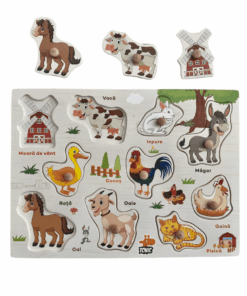 Puzzle Incastru din lemn cu Animale Domestice in limba romana 1.png