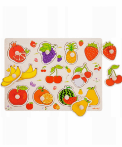 Puzzle Incastru din lemn cu butoni si 11 Fructe 03.png