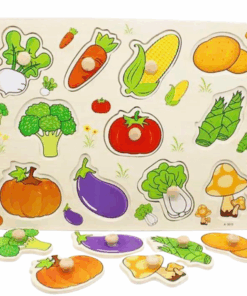 Puzzle Incastru din lemn cu butoni si 11 Legume 04.png