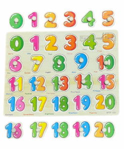 Puzzle Incastru din lemn cu maner 21 numere in Limba Engleza 01.png