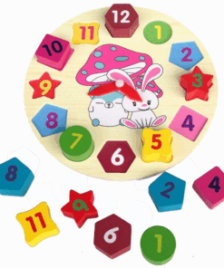 Alternative view of Puzzle educativ din lemn, Ceas, 3 ani