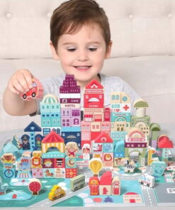 Set 115 Cuburi de constructie pastelate din lemn Orasel 05.jpeg