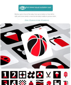 Alternative view of Set 20 carduri stimulare vizuala bebe, 3-6 LUNI