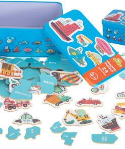 Set 24 puzzle uri a cate 2 piese cu vehicule in cutie metalica 48 piese 01.jpeg