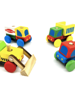 Set 4 masinute din lemn si cuburi Vehicule de constructie 02.png