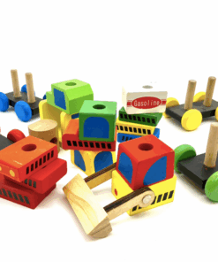 Set 4 masinute din lemn si cuburi Vehicule de constructie 04.png
