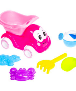 Set 6 jucarii pentru plaja si nisip 24x16 cm Camion roz 01.png