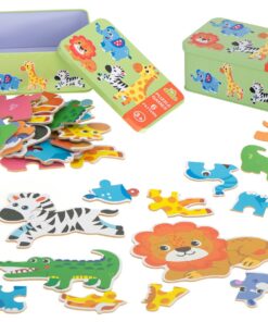 Set 6 puzzle uri cu animale din Safari in cutie metalica 25 piese mari 01.jpeg