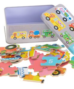 Set 6 puzzle uri cu animale din Vehicule in cutie metalica 30 piese mari 03.jpeg