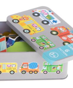 Set 6 puzzle uri cu animale din Vehicule in cutie metalica 30 piese mari 06.jpeg