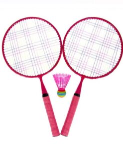 Set Rachete Badminton pentru copii roz cu minge 46 cm 01.jpg