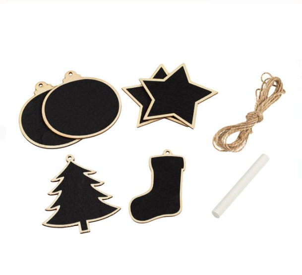 Set creativ de Craciun din lemn Globulete Tabla Neagra cu Creta 01.png