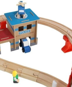 Set de constructie cu circuit auto si feroviar din lemn 89 piese 03.jpeg