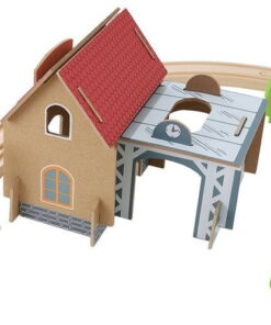 Set de constructie cu circuit auto si feroviar din lemn 89 piese 13.jpeg