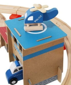 Set de constructie cu circuit auto si feroviar din lemn 89 piese 15.jpeg