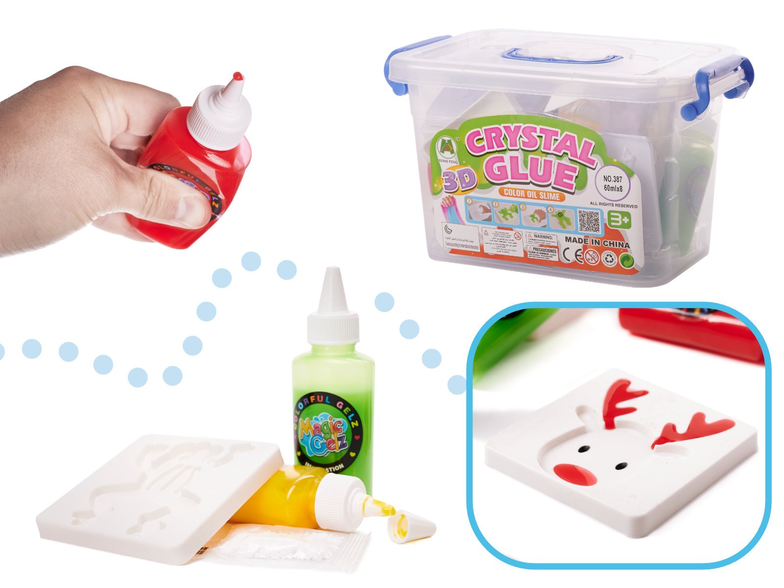 Set de creatie 3D cu gel Cristal Slime 26 elemente 02.jpeg