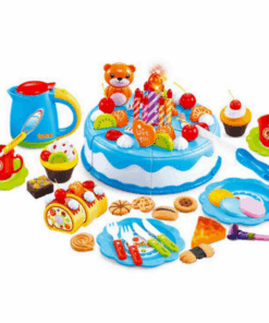 Tort aniversar albastru lumini si 80 de accesorii creative 12.png