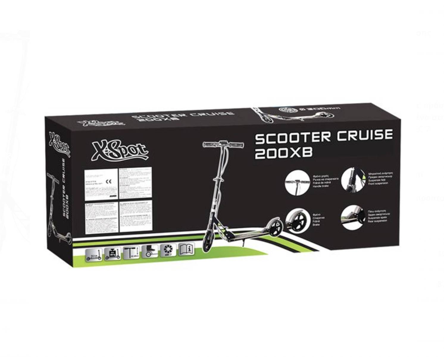 Trotineta neagra din aluminiu cu amortizoare 02.jpg