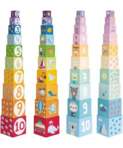 Turn Montessori cu 10 cuburi cu animale cifre vehicule si alfabet 01.jpg