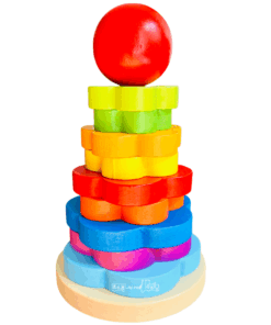 Turn Montessori din lemn Curcubeu cu 10 piese 01.png