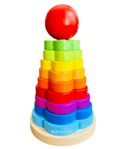 Turn Montessori din lemn Curcubeu cu 10 piese 02.png