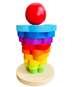 Turn Montessori din lemn Curcubeu cu 10 piese 03.png