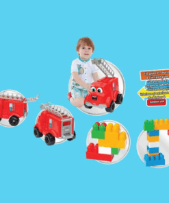 Cuburi de construit tip lego 30 piese mari Masina pompieri 3 ani 02.png