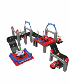 Cuburi de construit tip lego 80 piese mari Orasel cu 4 vehicule 18 luni 04.png